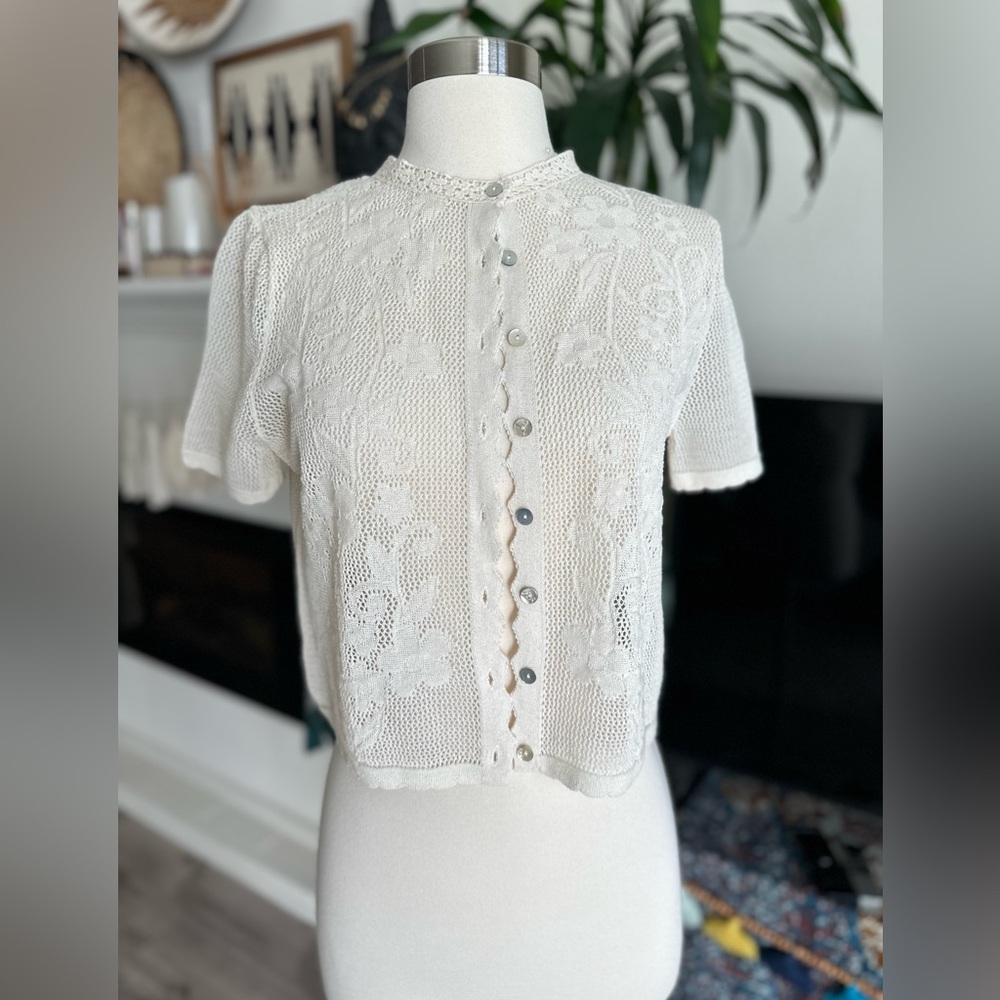 Zara Open knit top SZ S NWT